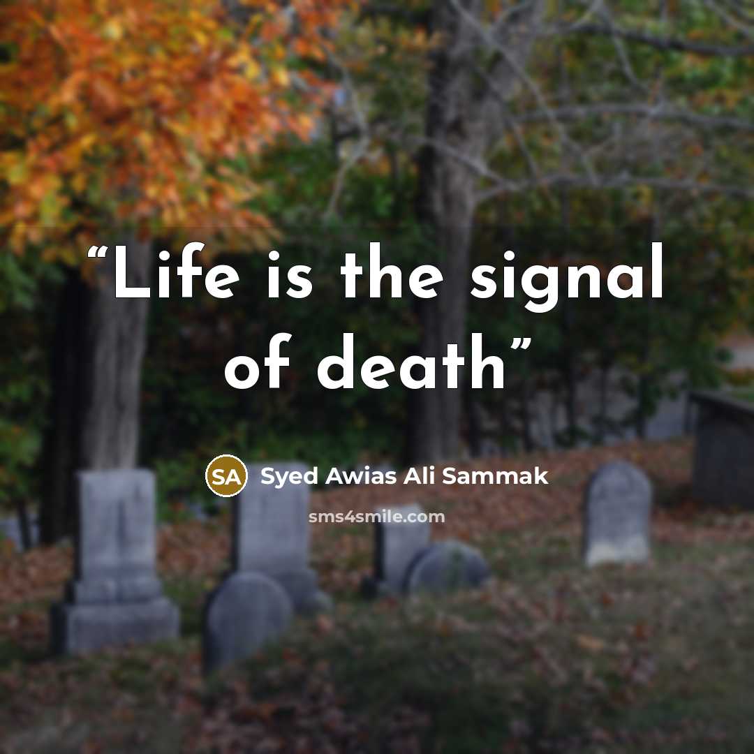 “Life is the signal of death” quote by Syed Awias Ali Sammak