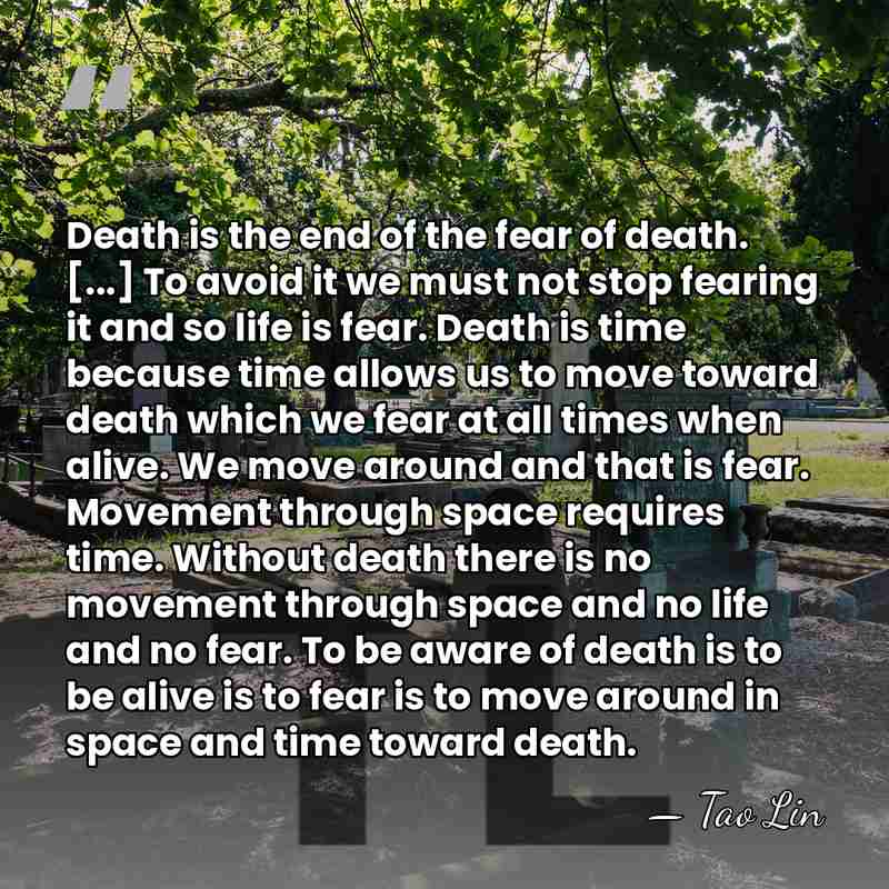 Death is the end of the fear of death. [...] To avoid&hellip; - Tao Lin