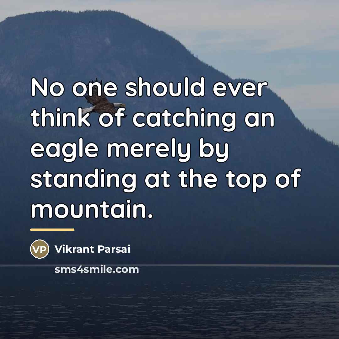 “No one should ever think of catching an eagle merely…” quote by Vikrant Parsai