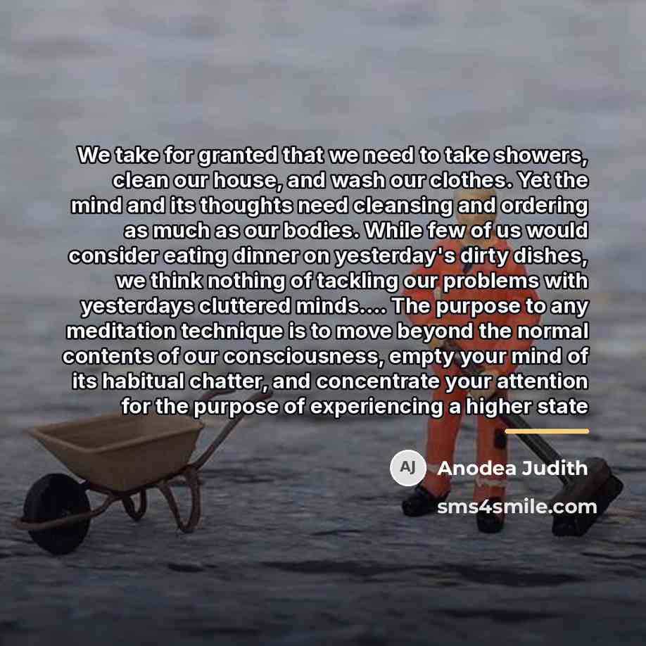 “We take for granted that we need to take showers,…” quote by Anodea Judith