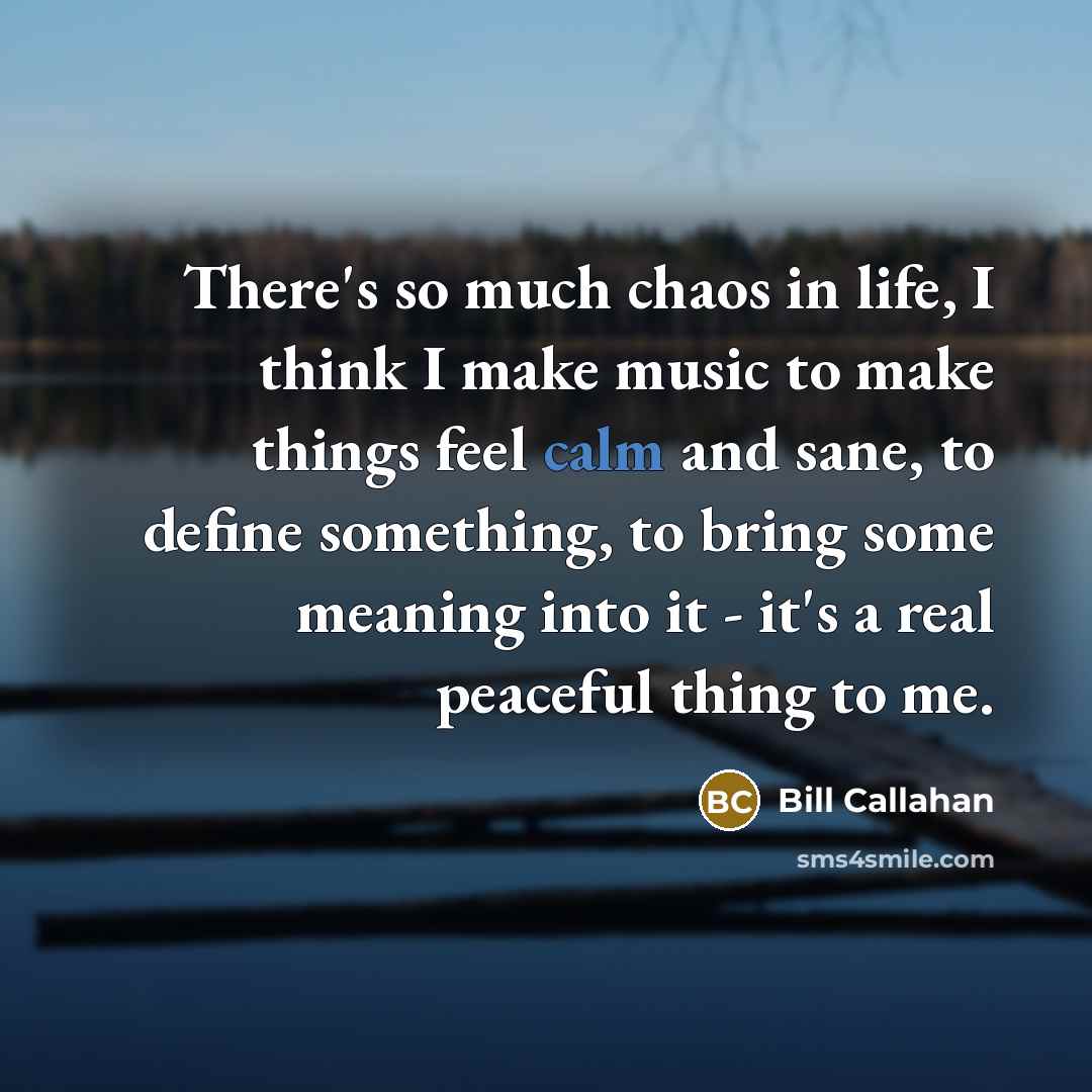 “There's so much chaos in life, I think I make…” quote by Bill Callahan
