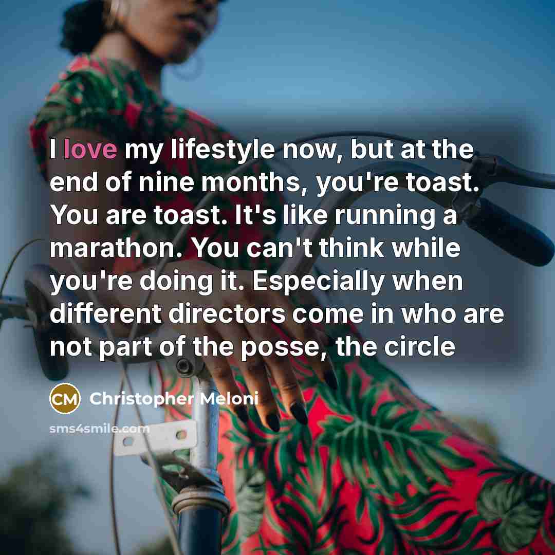 “I love my lifestyle now, but at the end of…” quote by Christopher Meloni