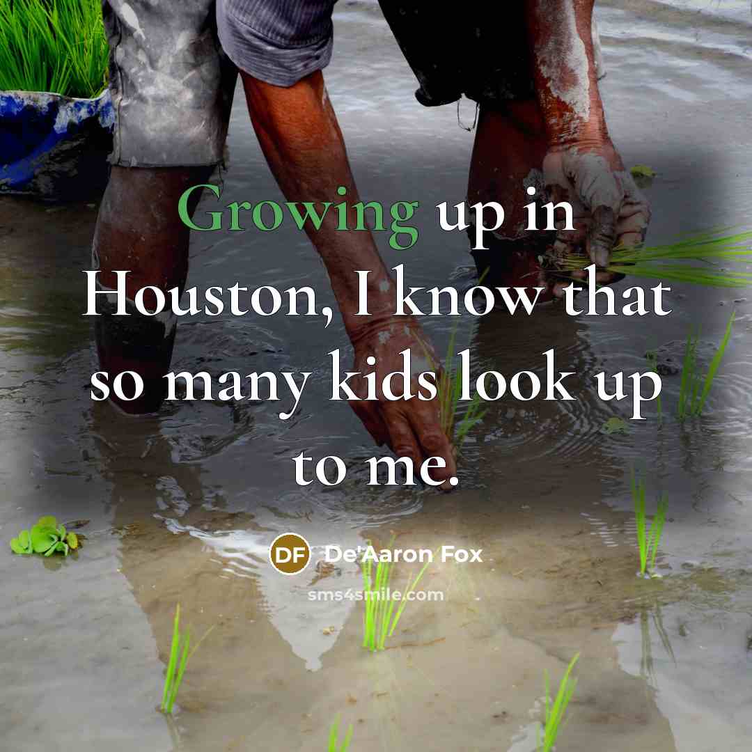 “Growing up in Houston, I know that so many kids…” quote by De'Aaron Fox