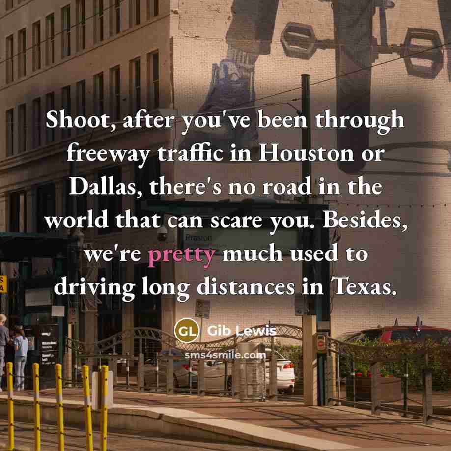 “Shoot, after you've been through freeway traffic in Houston or…” quote by Gib Lewis
