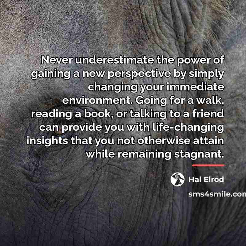 “Never underestimate the power of gaining a new perspective by…” quote by Hal Elrod