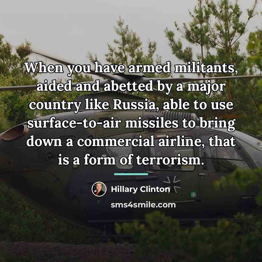 “When you have armed militants, aided and abetted by a…” quote by Hillary Clinton