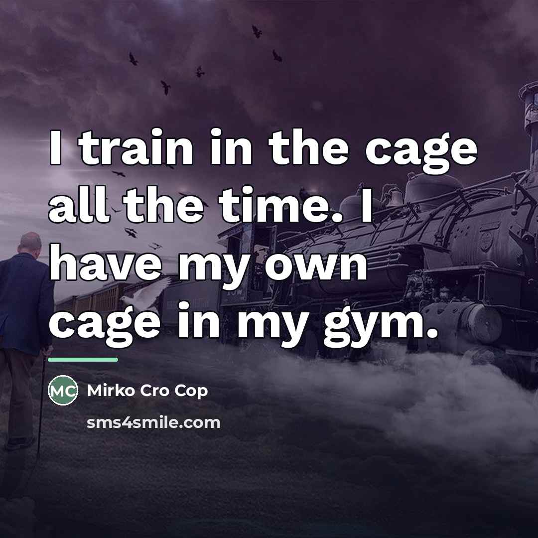 “I train in the cage all the time. I have…” quote by Mirko Cro Cop