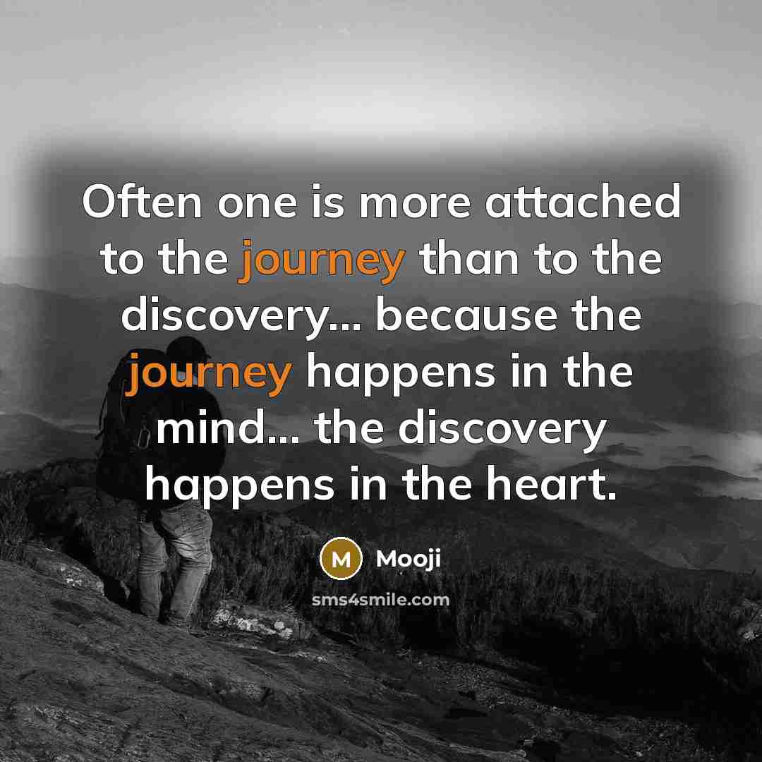 “Often one is more attached to the journey than to…” quote by Mooji