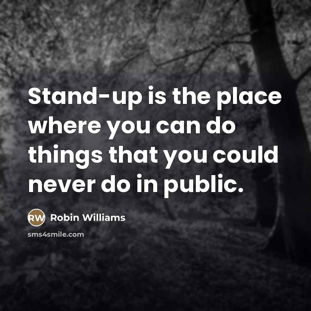“Stand-up is the place where you can do things that…” quote by Robin Williams