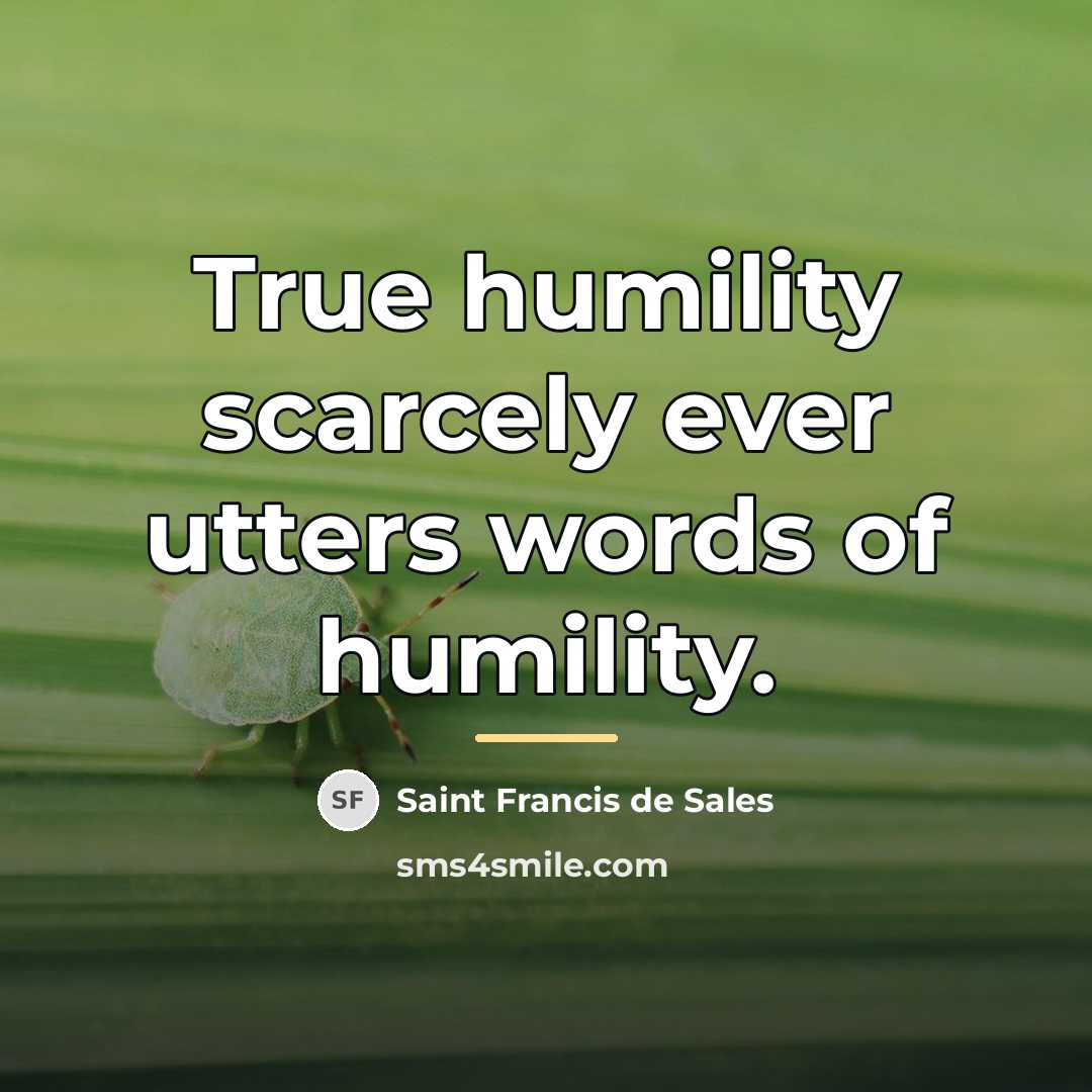 “True humility scarcely ever utters words of humility.…” quote by Saint Francis de Sales