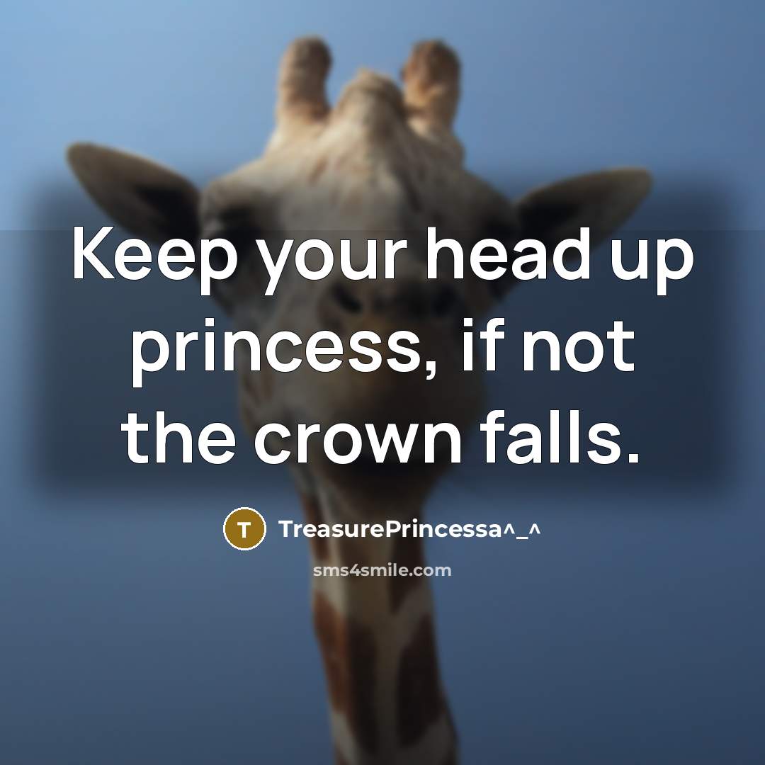 “Keep your head up princess, if not the crown falls.…” quote by TreasurePRINCESSA^_^