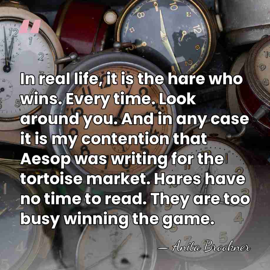 In real life, it is the hare who wins. Every time. Look&hellip; - Anita Brookner