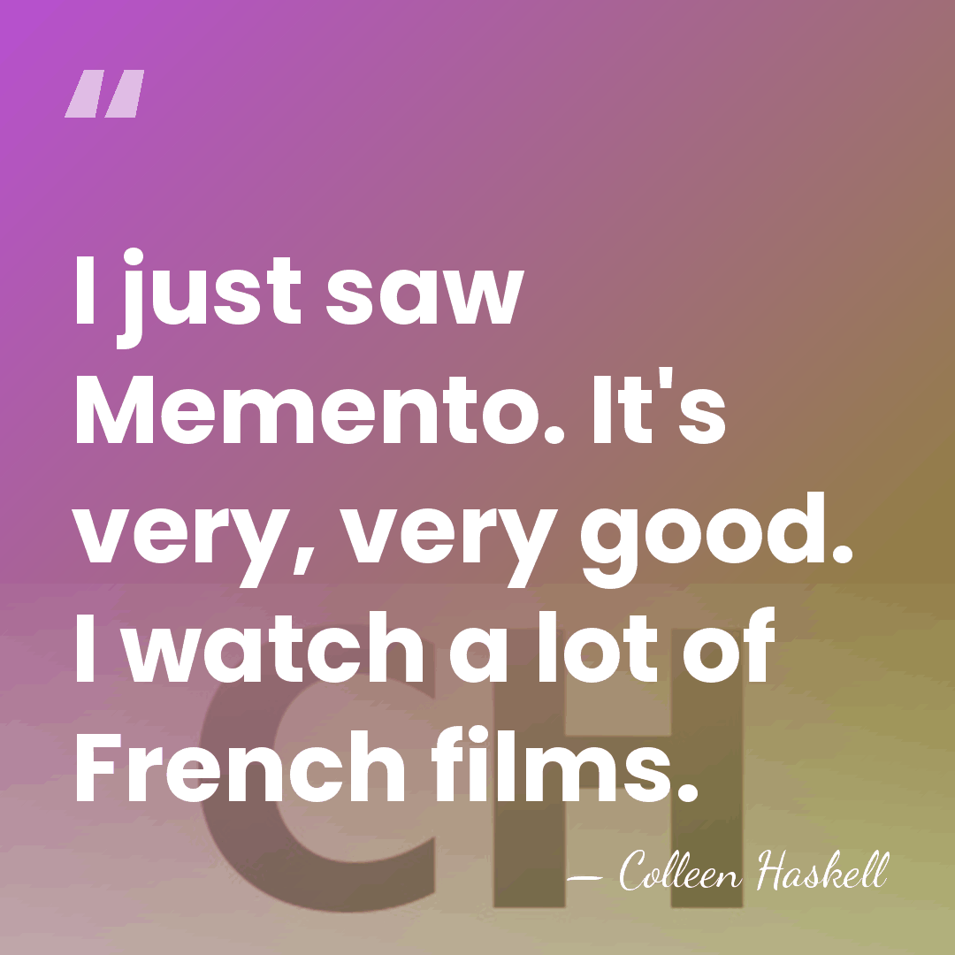 I just saw Memento. It's very, very good. I watch a lot&hellip; - Colleen Haskell