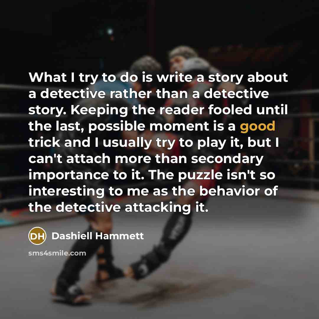 “What I try to do is write a story about…” quote by Dashiell Hammett