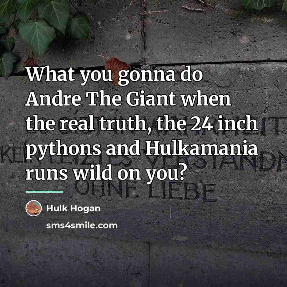“What you gonna do Andre The Giant when the real…” quote by Hulk Hogan
