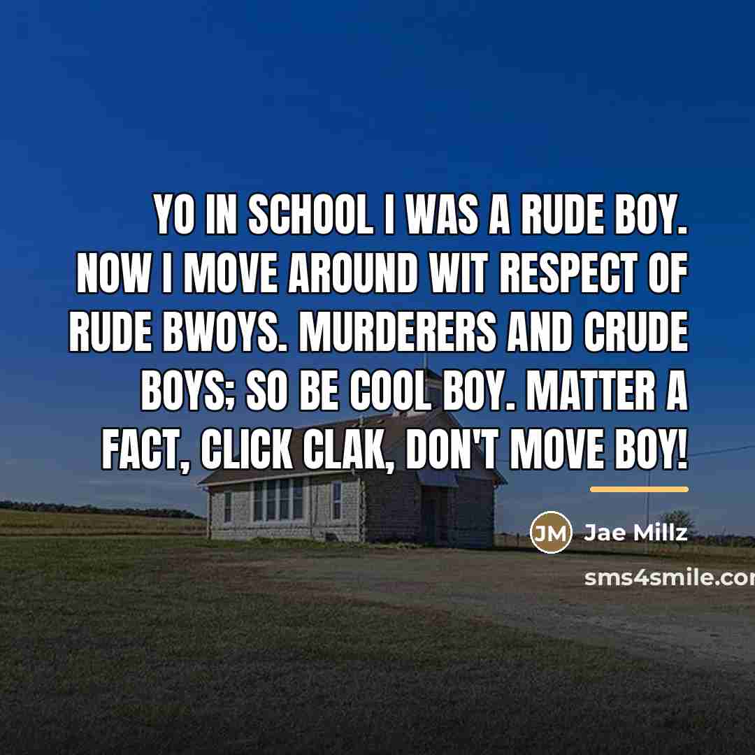 “Yo in school I was a rude boy. Now I…” quote by Jae Millz