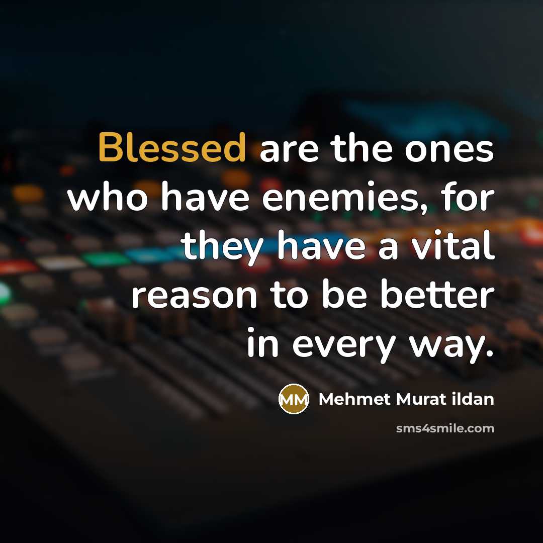 “Blessed are the ones who have enemies, for they have…” quote by Mehmet Murat Ildan