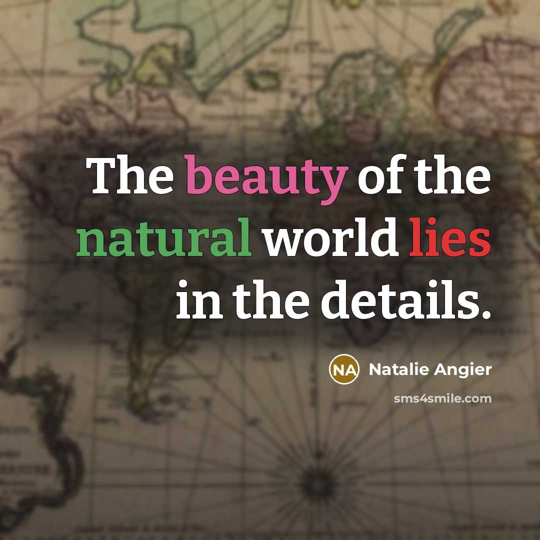 “The beauty of the natural world lies in the details.…” quote by Natalie Angier