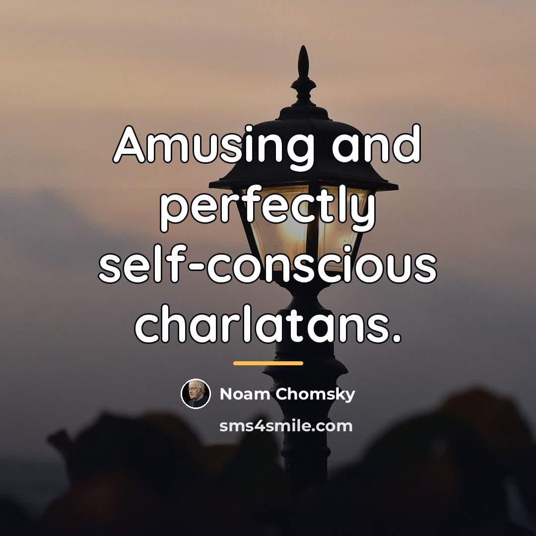 “Amusing and perfectly self-conscious charlatans.…” quote by Noam Chomsky