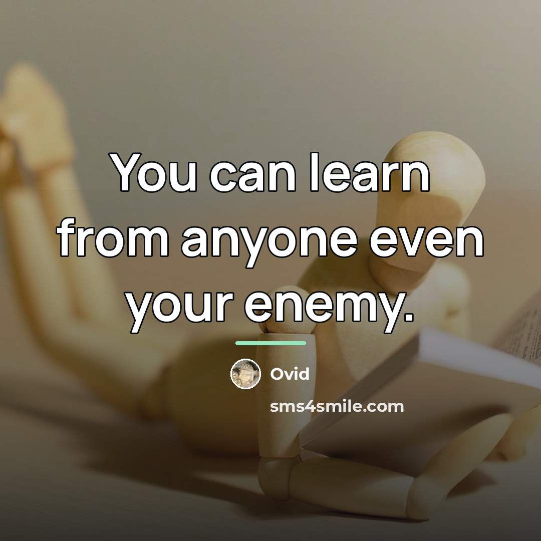 “You can learn from anyone even your enemy.…” quote by Ovid
