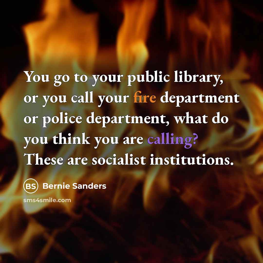 “You go to your public library, or you call your…” quote by Bernie Sanders