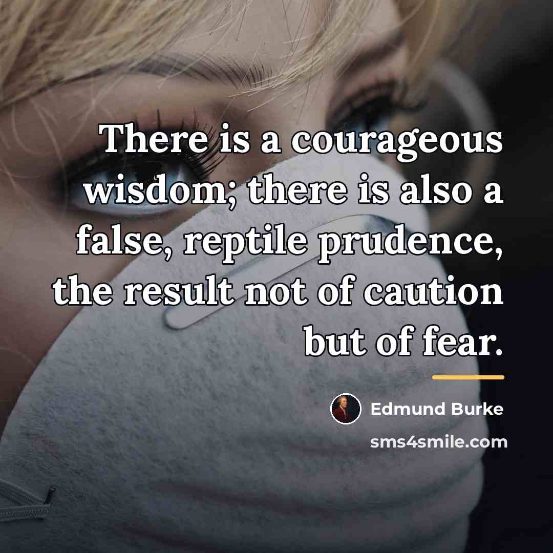 “There is a courageous wisdom; there is also a false,…” quote by Edmund Burke