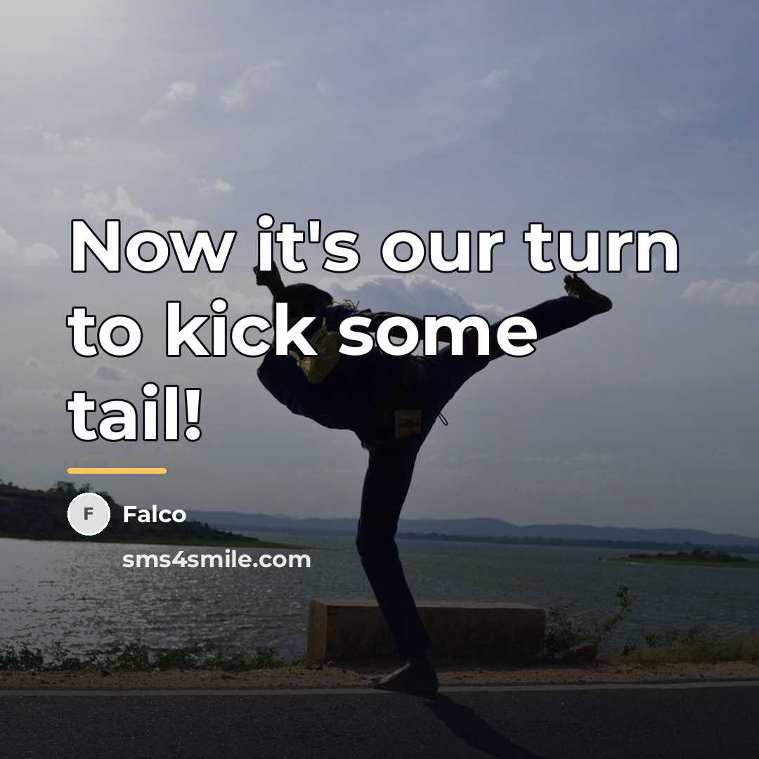 “Now it's our turn to kick some tail!…” quote by Falco