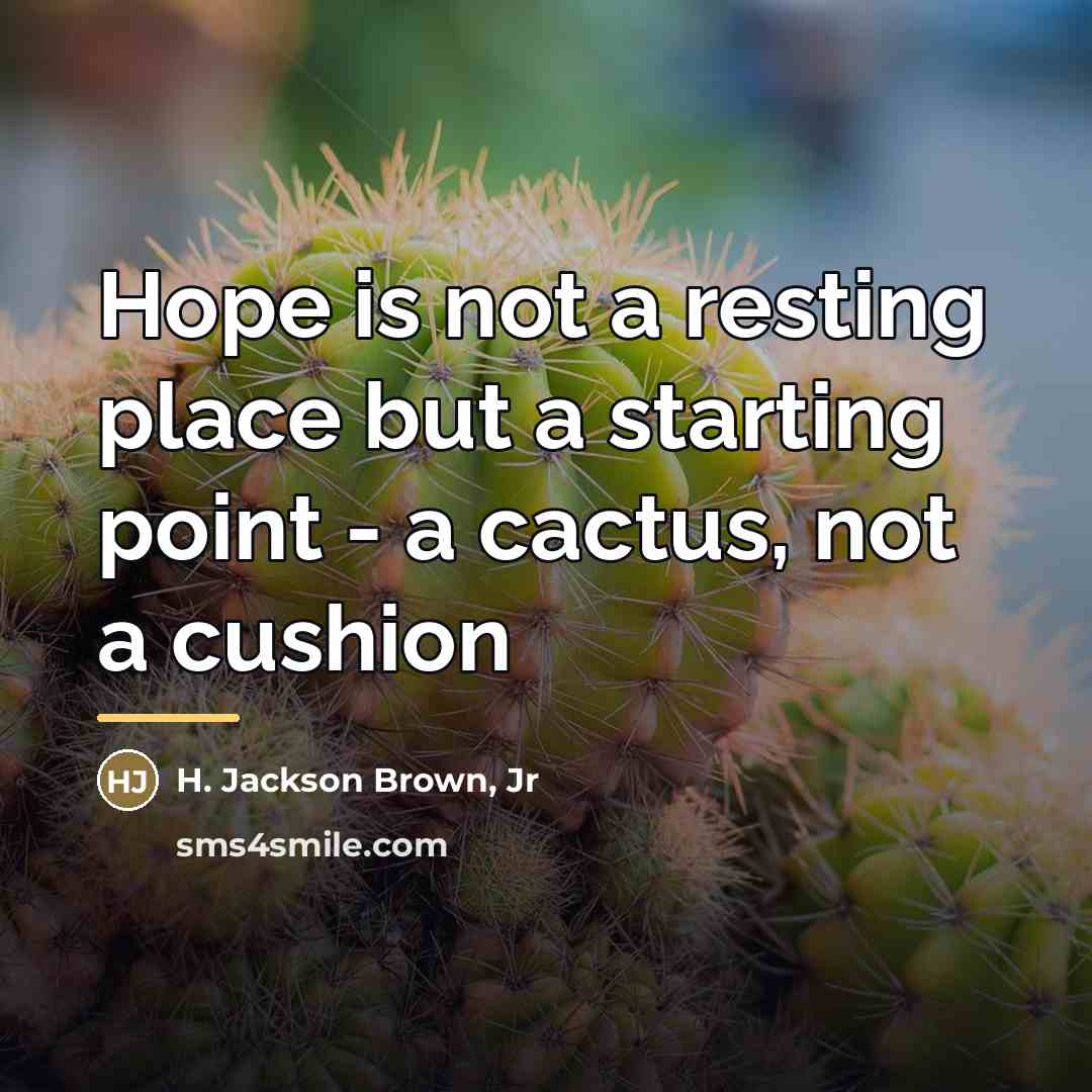 “Hope is not a resting place but a starting point…” quote by H. Jackson Brown, Jr