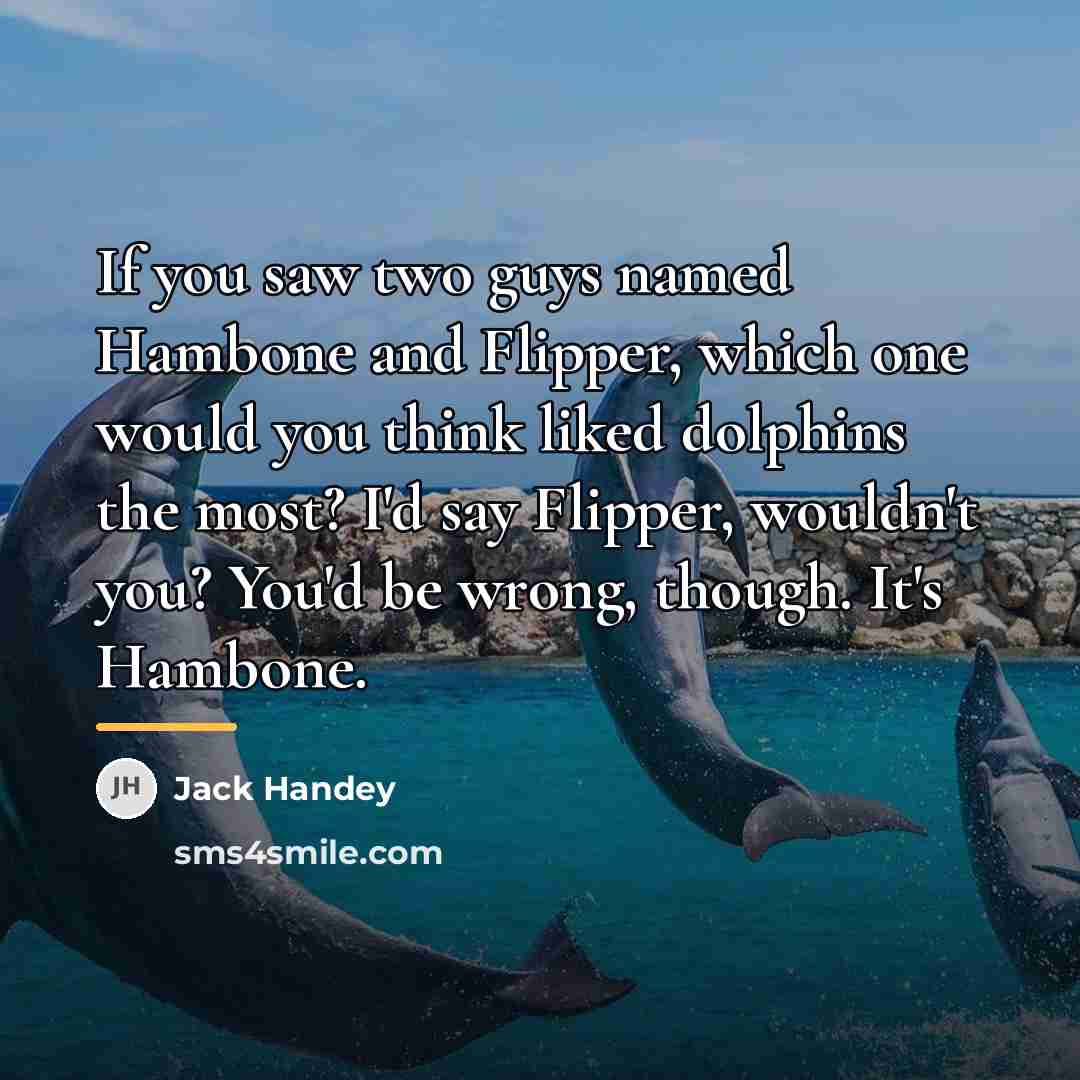 “If you saw two guys named Hambone and Flipper, which…” quote by Jack Handey