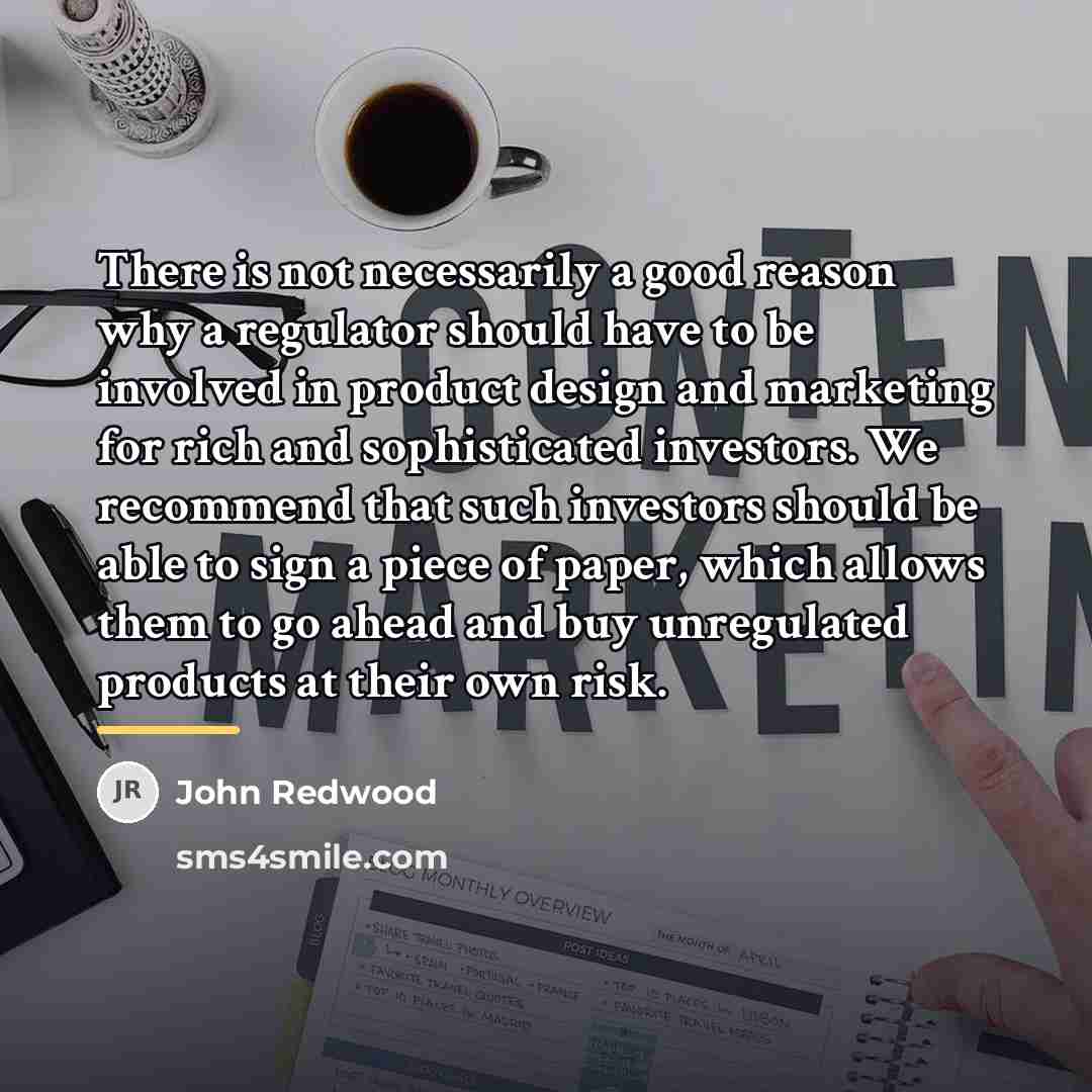 “There is not necessarily a good reason why a regulator…” quote by John Redwood