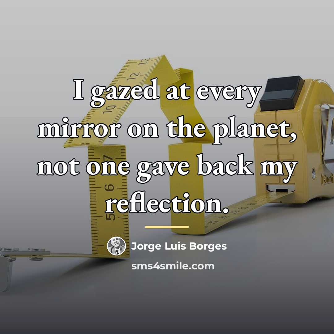 “I gazed at every mirror on the planet, not one…” quote by Jorge Luis Borges