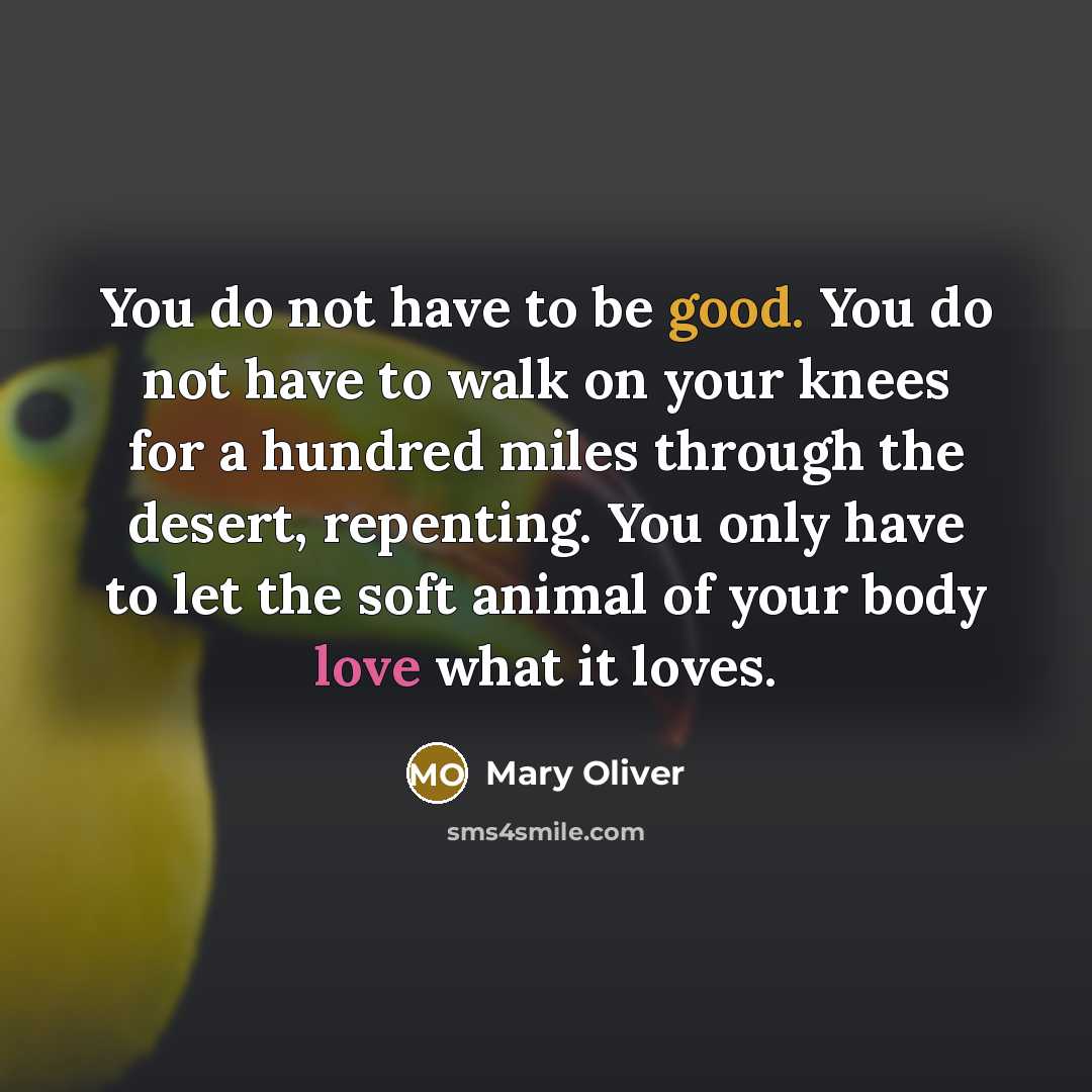 “You do not have to be good. You do not…” quote by Mary Oliver