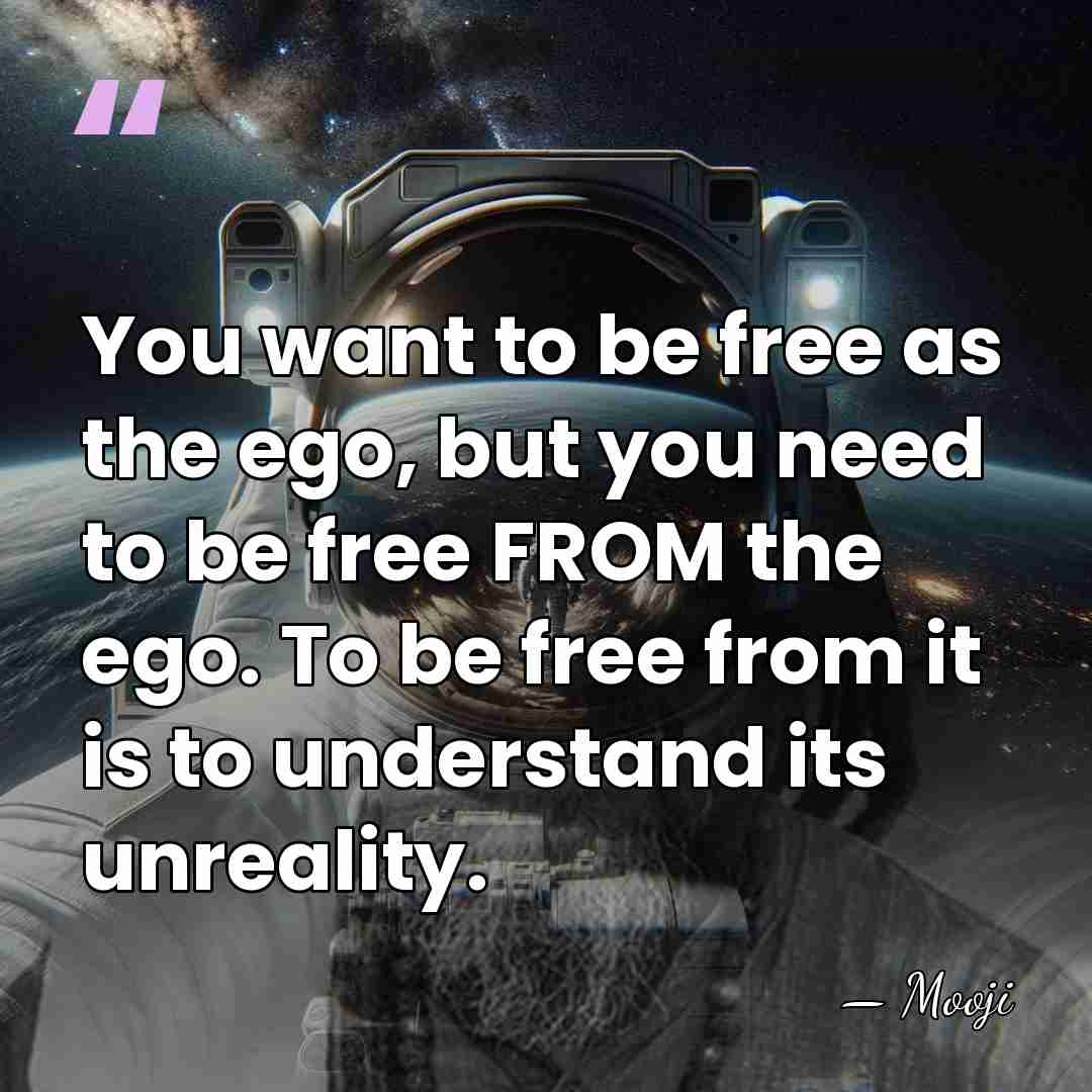 You want to be free as the ego, but you need to&hellip; - Mooji