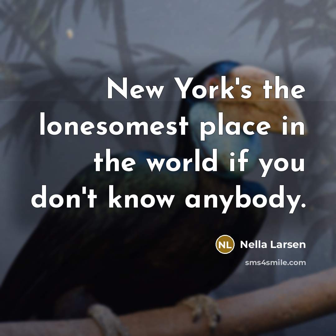 “New York's the lonesomest place in the world if you…” quote by Nella Larsen