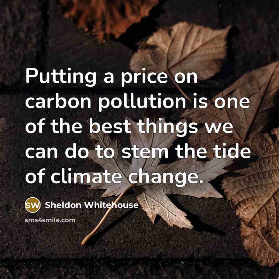 “Putting a price on carbon pollution is one of the…” quote by Sheldon Whitehouse