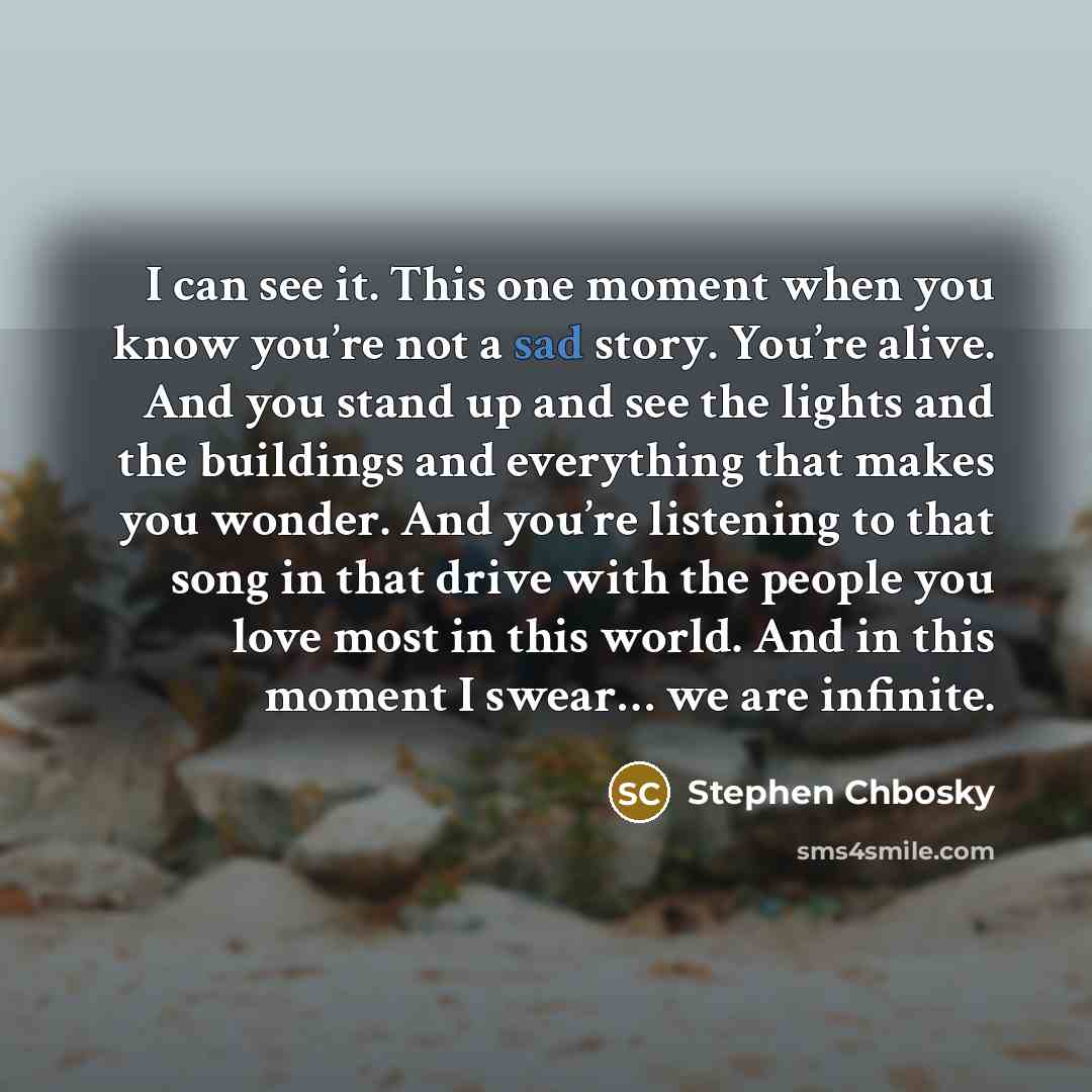 “I can see it. This one moment when you know…” quote by Stephen Chbosky