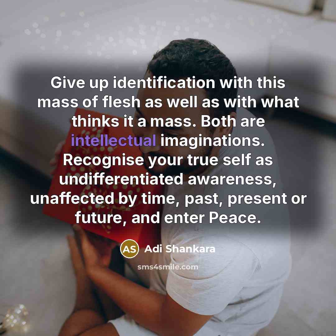 “Give up identification with this mass of flesh as well…” quote by Adi Shankara