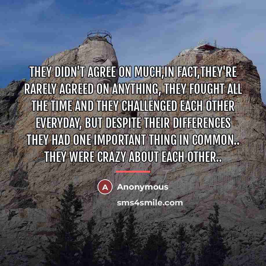 “They didn't agree on much,in fact,they're rarely agreed on anything,…” quote by Anonymous