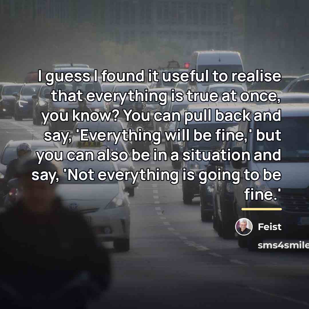 “I guess I found it useful to realise that everything…” quote by Feist