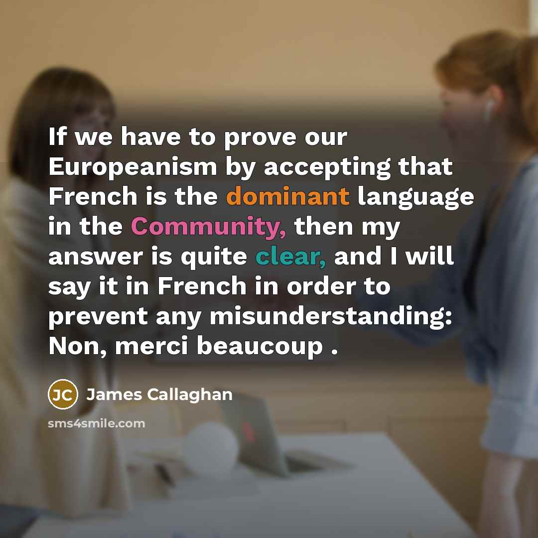 “If we have to prove our Europeanism by accepting that…” quote by James Callaghan