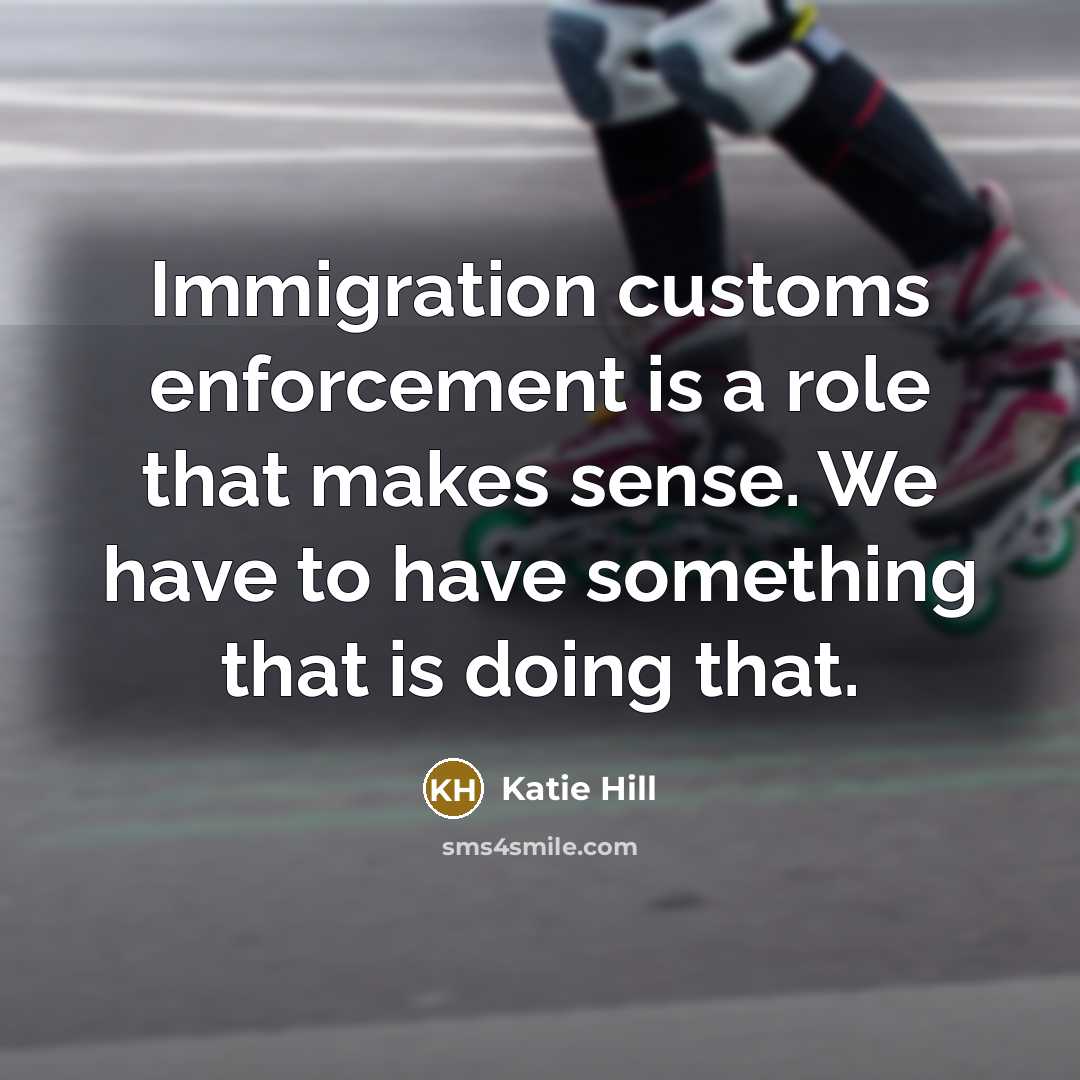 “Immigration customs enforcement is a role that makes sense. We…” quote by Katie Hill