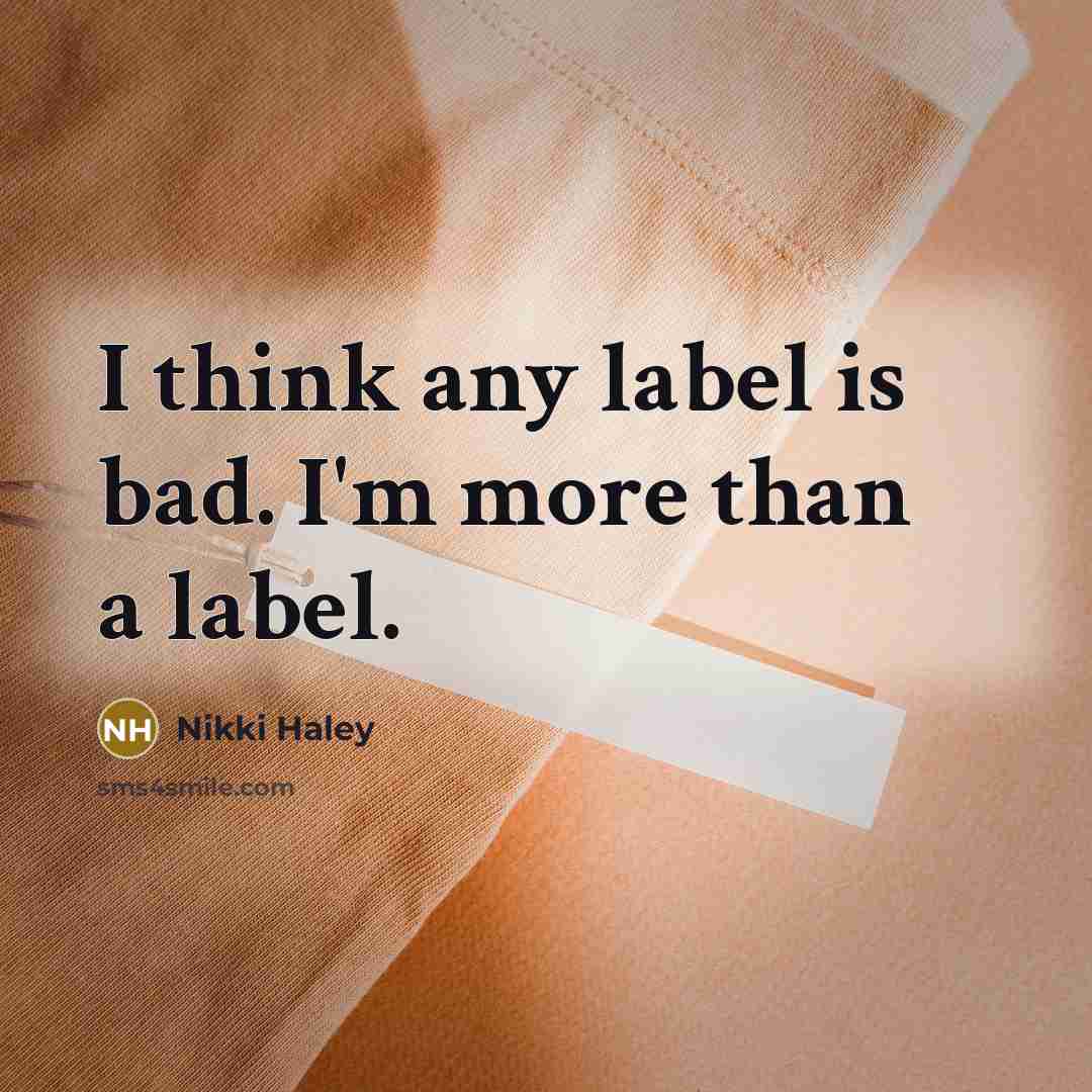 “I think any label is bad. I'm more than a…” quote by Nikki Haley
