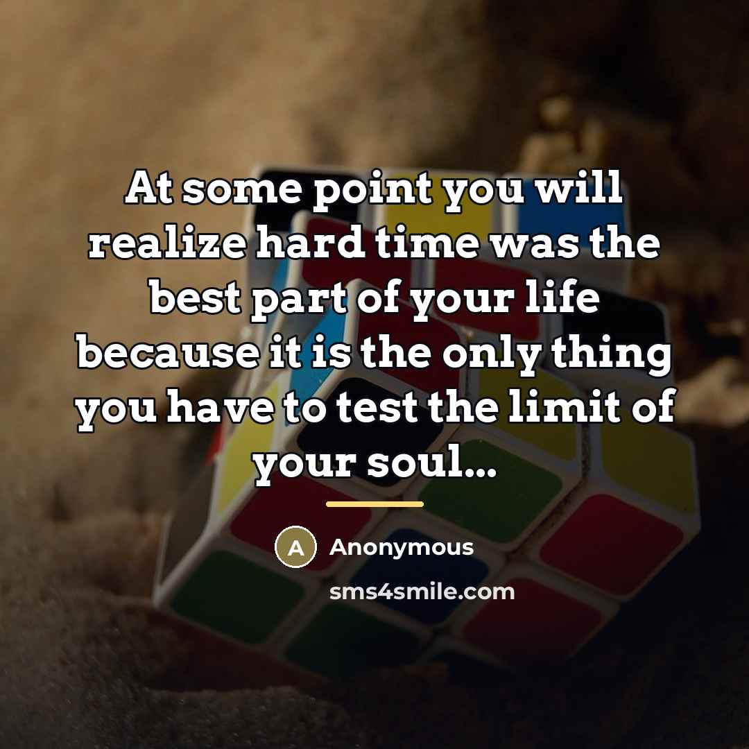 “At some point you will realize hard time was the…” quote by Anonymous
