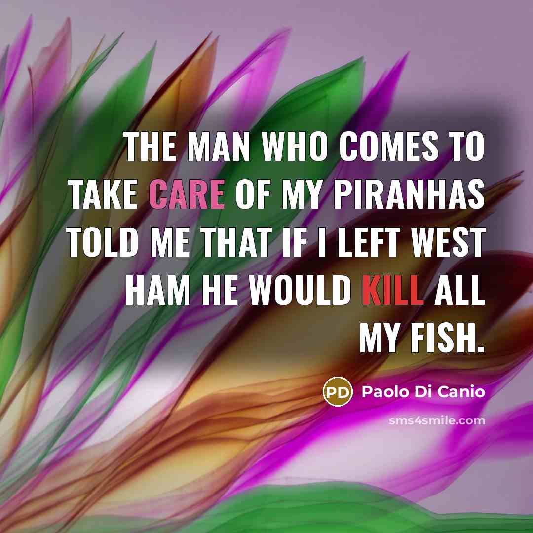 “The man who comes to take care of my piranhas…” quote by Paolo Di Canio