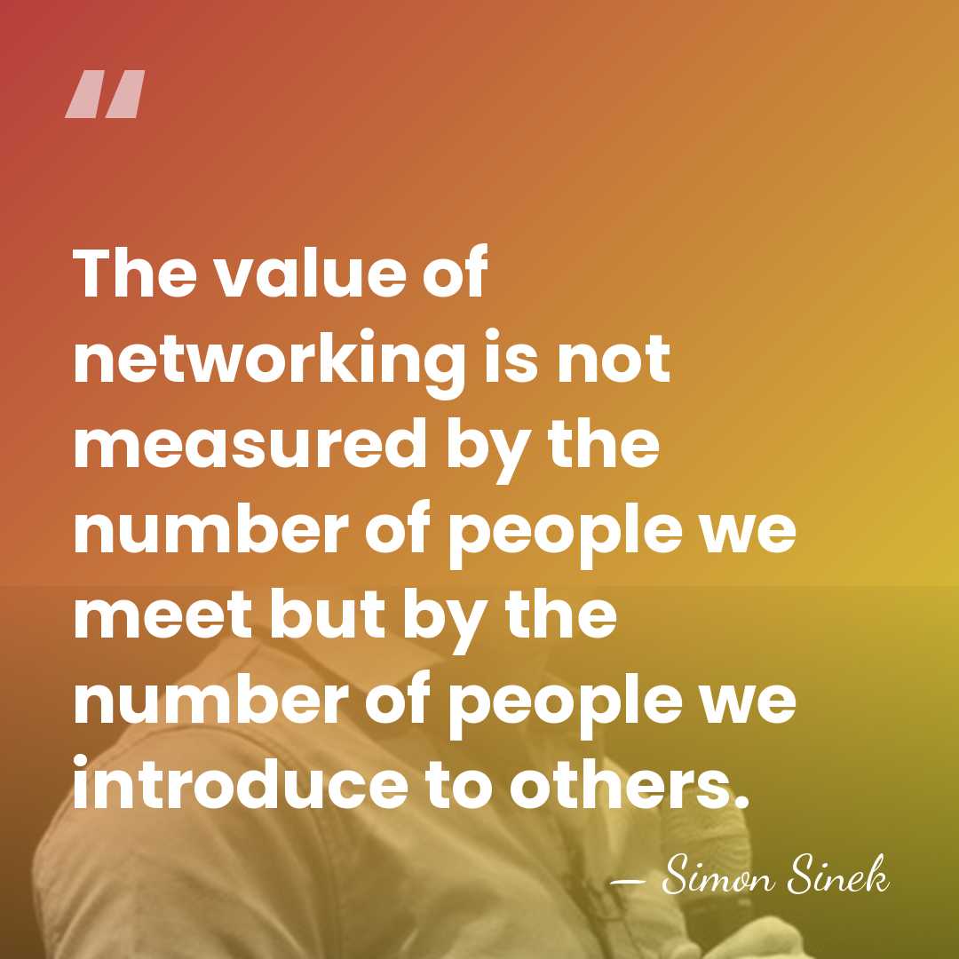 The value of networking is not measured by the number of people&hellip; - Simon Sinek