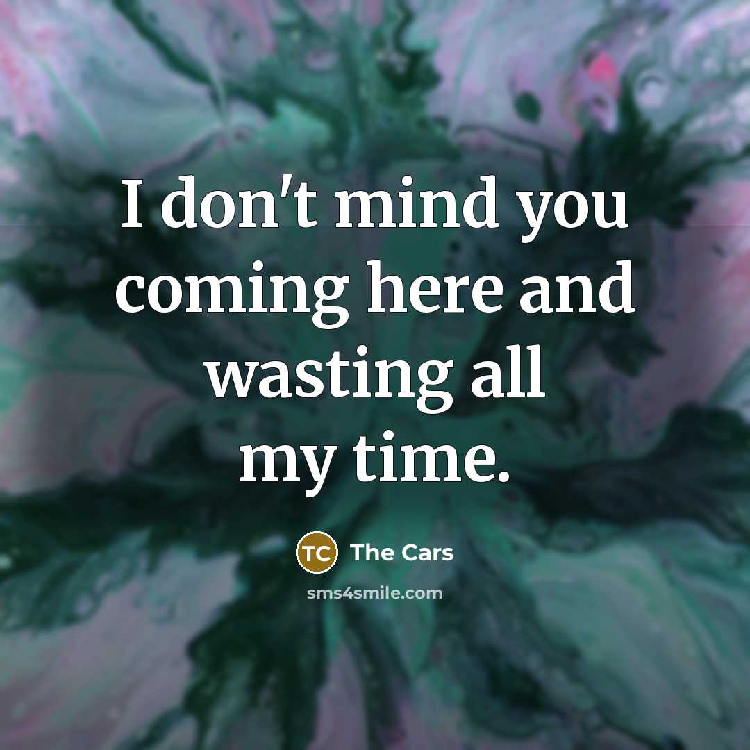 “I don't mind you coming here and wasting all my time.” quote by The Cars
