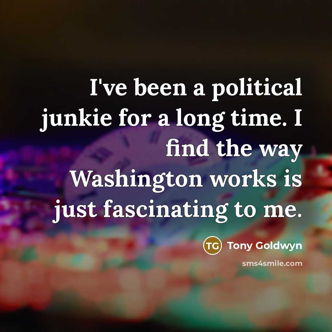 “I've been a political junkie for a long time. I…” quote by Tony Goldwyn