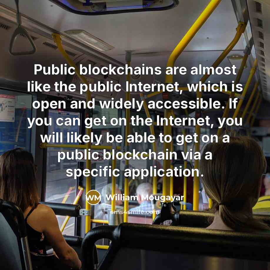 “Public blockchains are almost like the public Internet, which is…” quote by William Mougayar