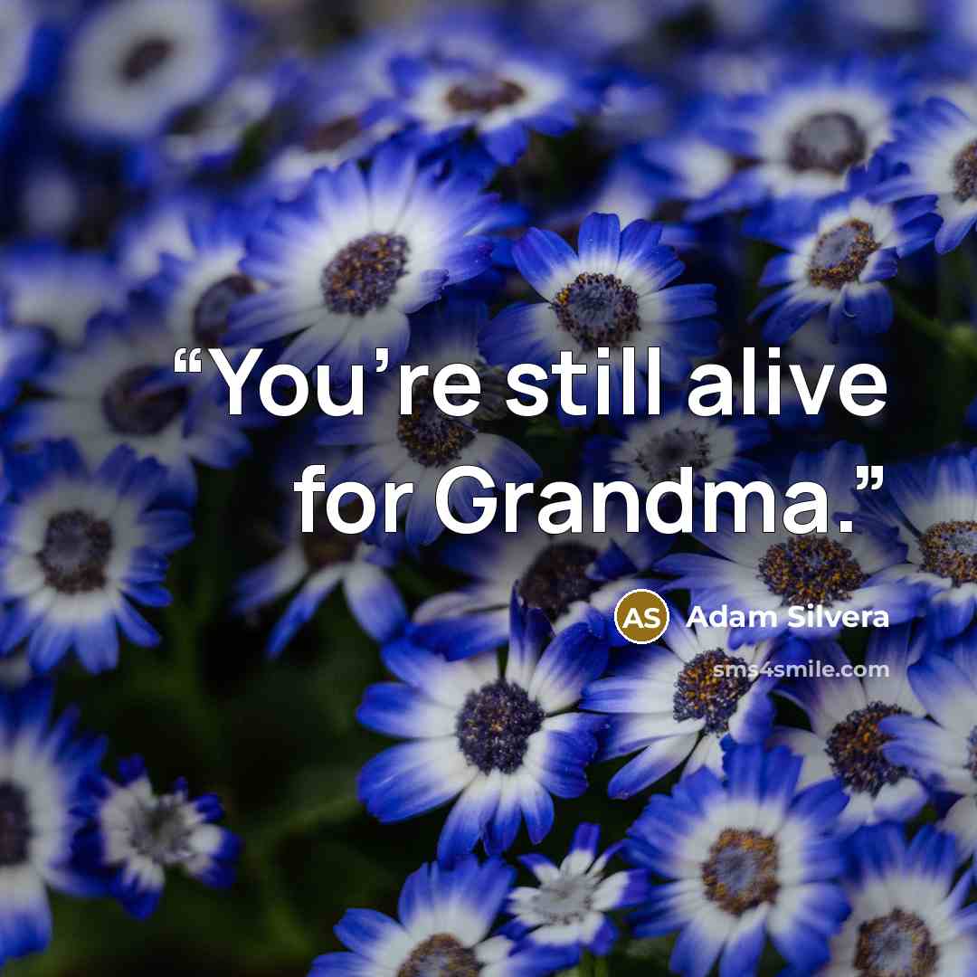 “You’re still alive for Grandma.” quote by Adam Silvera