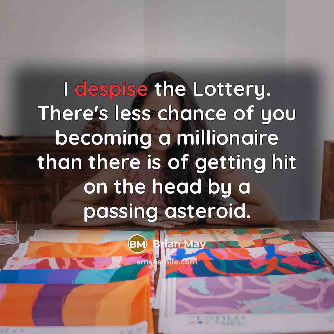 “I despise the Lottery. There's less chance of you becoming…” quote by Brian May
